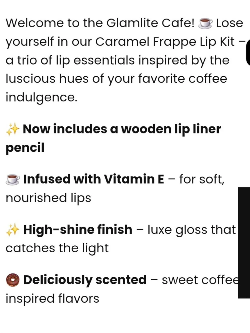 Glamlite Caramel Frappe Lip Kit